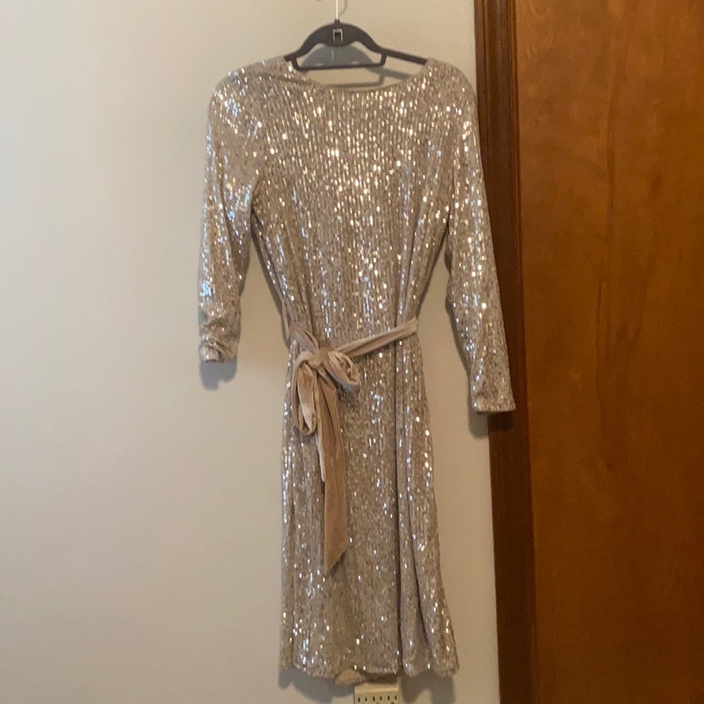 MIDI length sequin shift dress. NWT